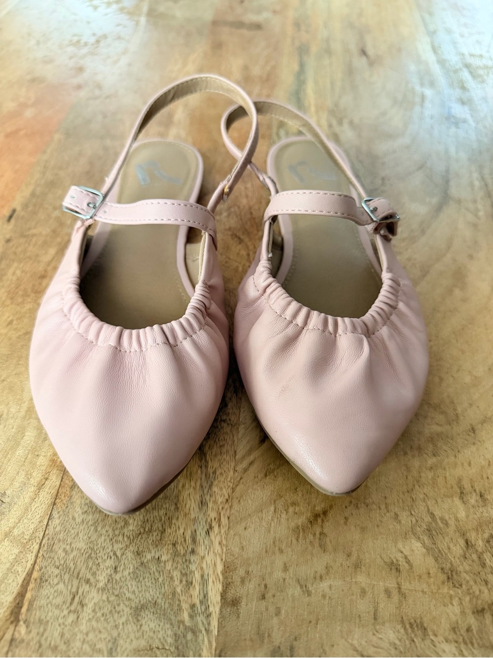 Report Pale Pink Pointed Slingback Flats